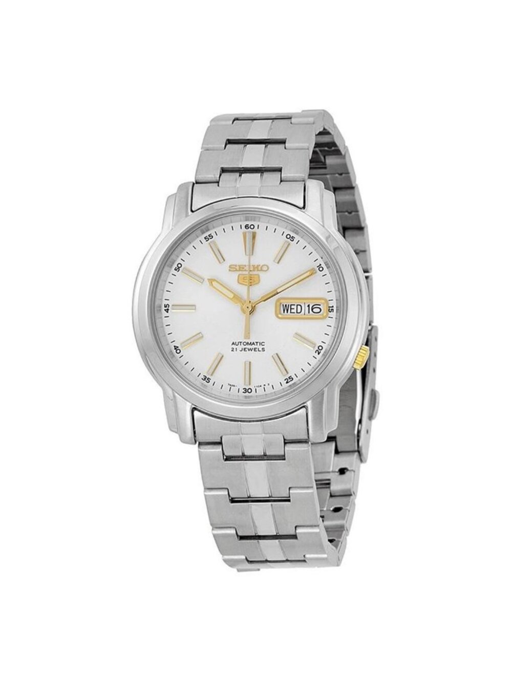 NWT Seiko 5 Automatic Silver Dial Stainless Steel Men's Watch